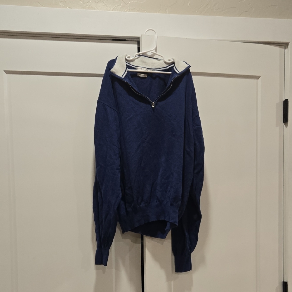 Peter Millar Navy Cowl Neck Sweater